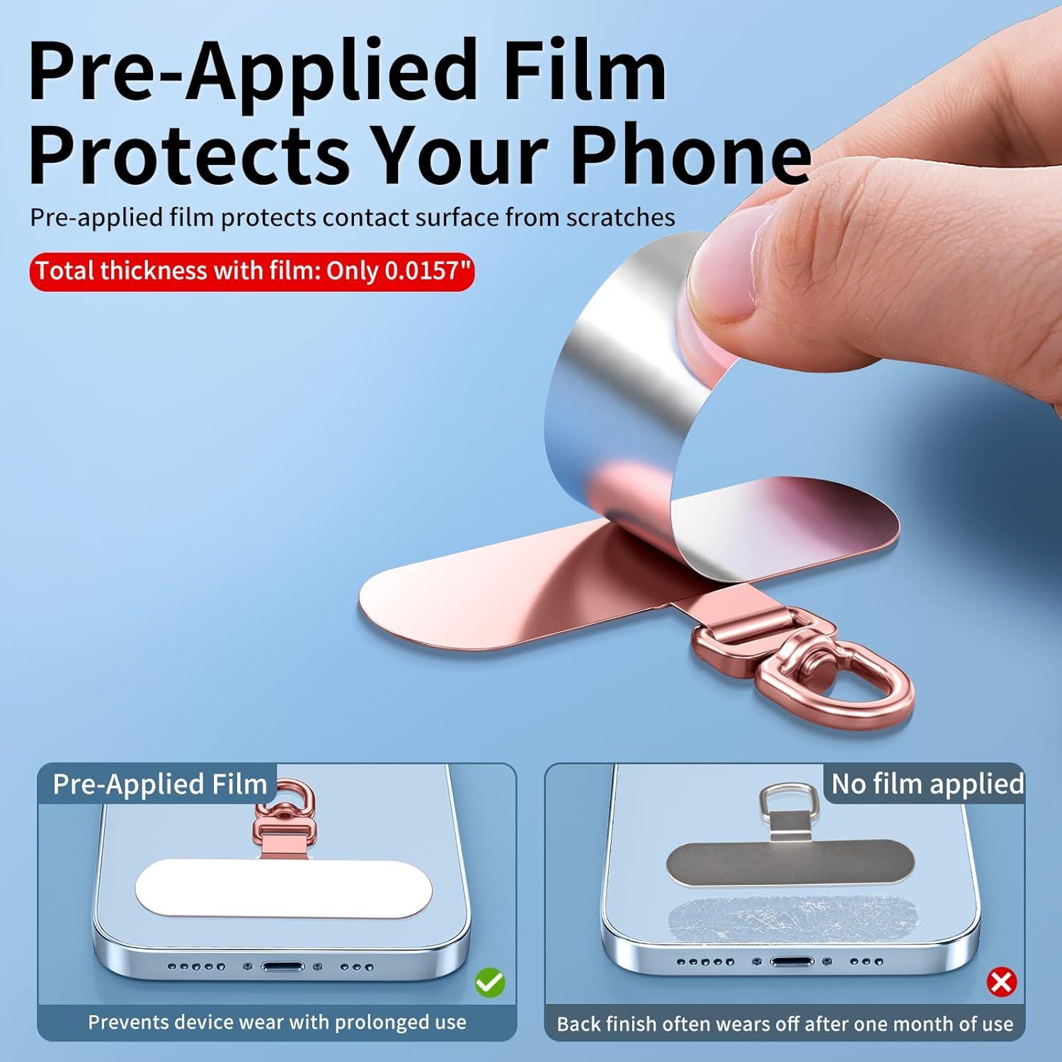 image360 Rotating Phone Tether Tab ampamp Lanyard Connector 44lbs Stainless Steel Phone Clip Universal Swivel Adapter for Straps NoAdhesive Case Insert Rose GoldBlackFashion Silverblack