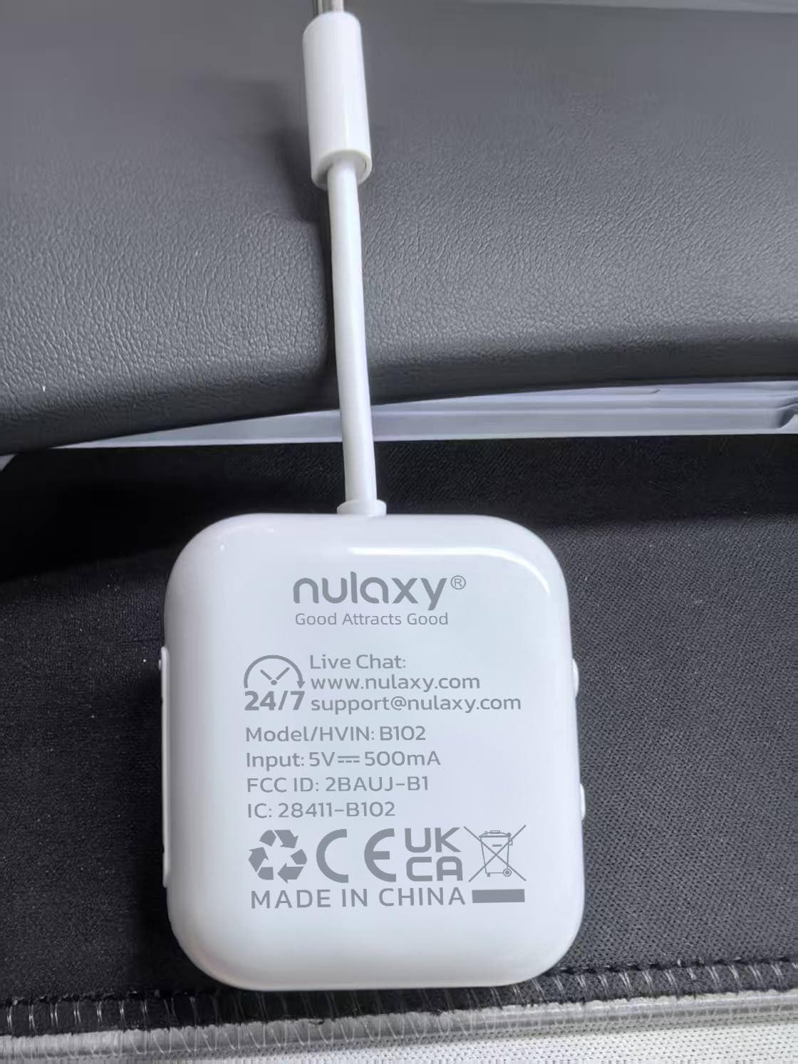 imageNulaxy Air inFlight Bluetooth Wireless Audio Transmitter Receiver for up to 2 AirPods ampamp Wireless Headphones Bluetooth Adapter for All 35mm Jacks on Airplanes Gym Equipment TVs ampamp Gaming ConsolesAWhite