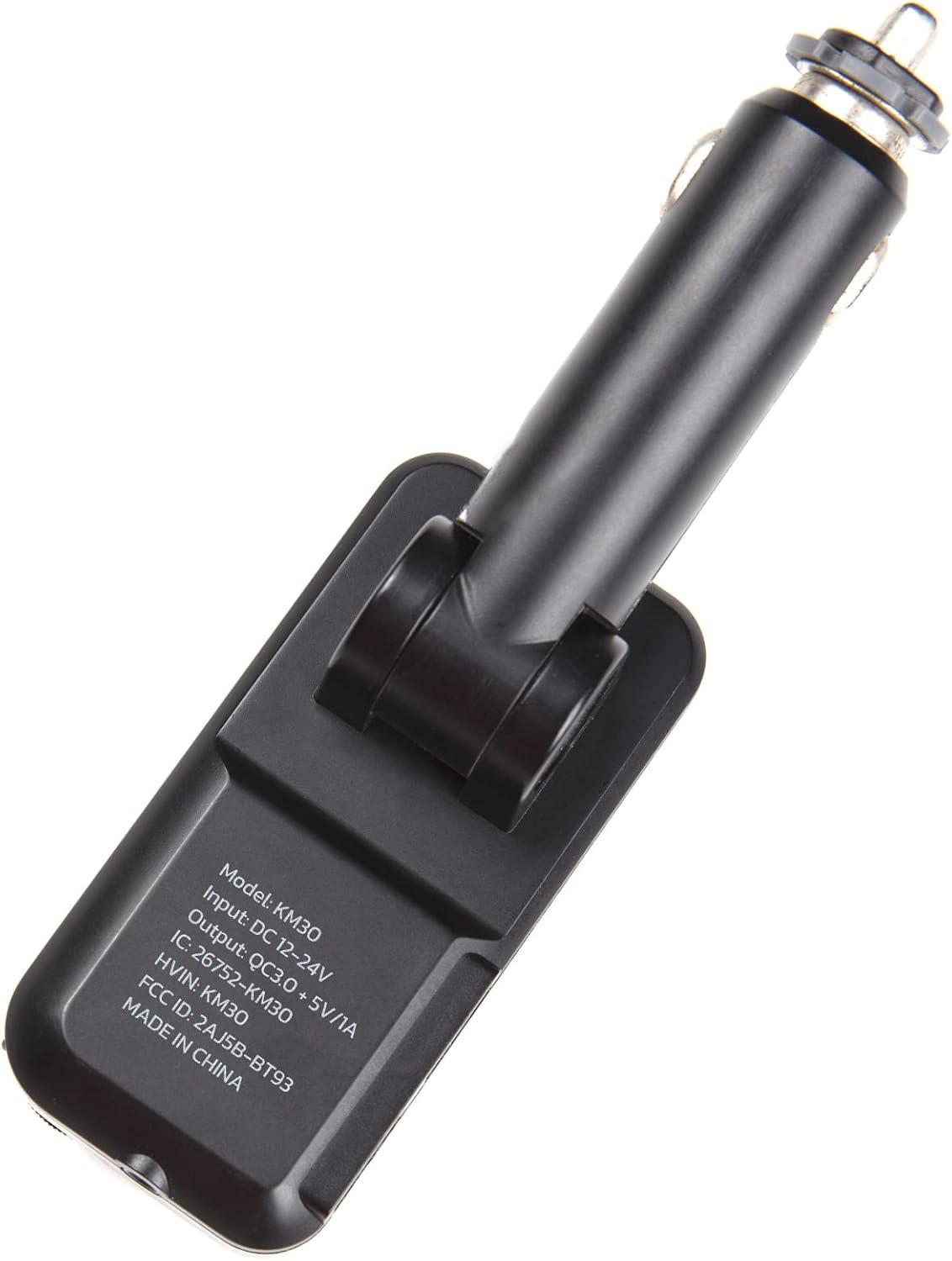 imageNulaxy Bluetooth Car Adapter 18quot Color Screen Strong Mic QC30 Fast Charger Wireless FM Radio Transmitter with Treble ampamp Bass Sound Music Player HandsFree Calls Supports AUXTF CardUSB DriveBlack