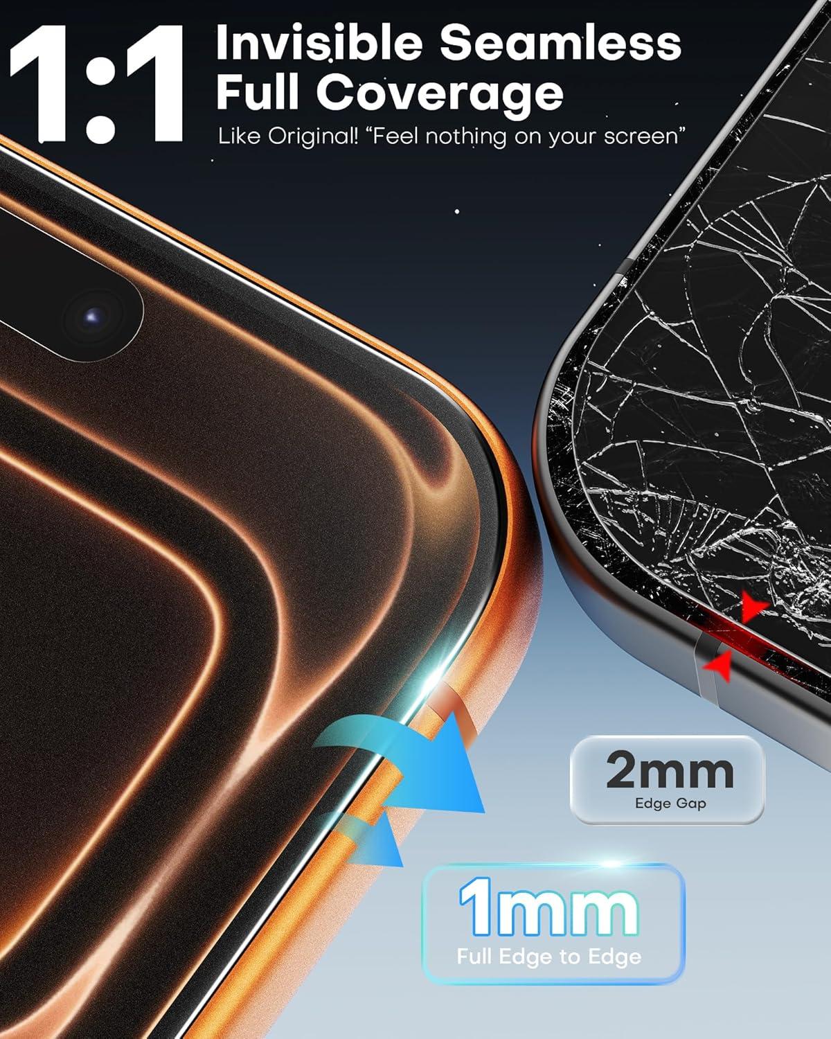 imageOMOTON 22 Pack Matte Screen Protector for iPhone 17 Pro 63 Inch 2025 Matte Layer Film with Camera Lens Protector Tempered Glass with Easy Installation Tool Antiglare Smooth Touch Feel as SilkiPhone 17 Pro Max