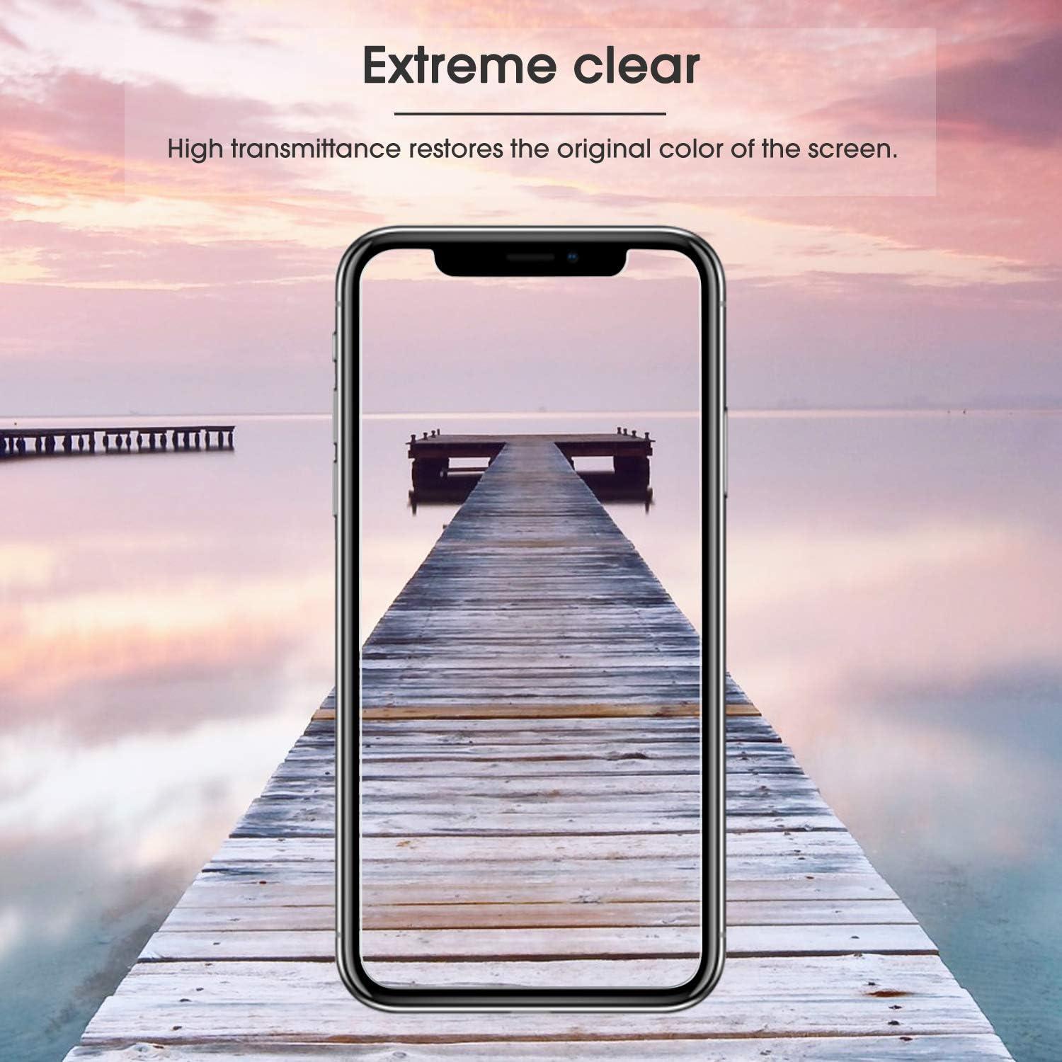 imageOMOTON 4Pack Screen Protector for iPhone Xs ampamp iPhone X 58 inch Tempered GlassGuide FrameEasy Installation