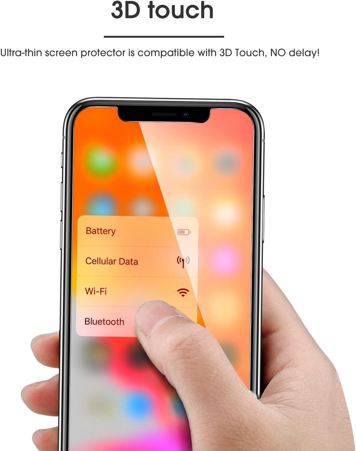 imageOMOTON 4Pack Screen Protector for iPhone Xs ampamp iPhone X 58 inch Tempered GlassGuide FrameEasy Installation