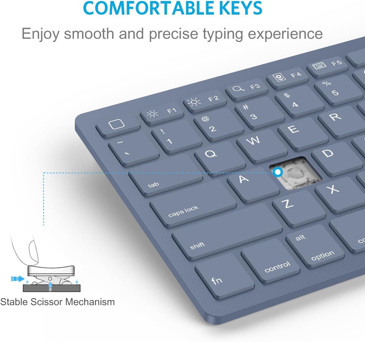 imageOMOTON Bluetooth Keyboard Compatible with iPad 10th Generation iPad 102 9th8th7th iPad Pro 1312911 inch iPad AirMini and More iOS Devices WhiteBlue