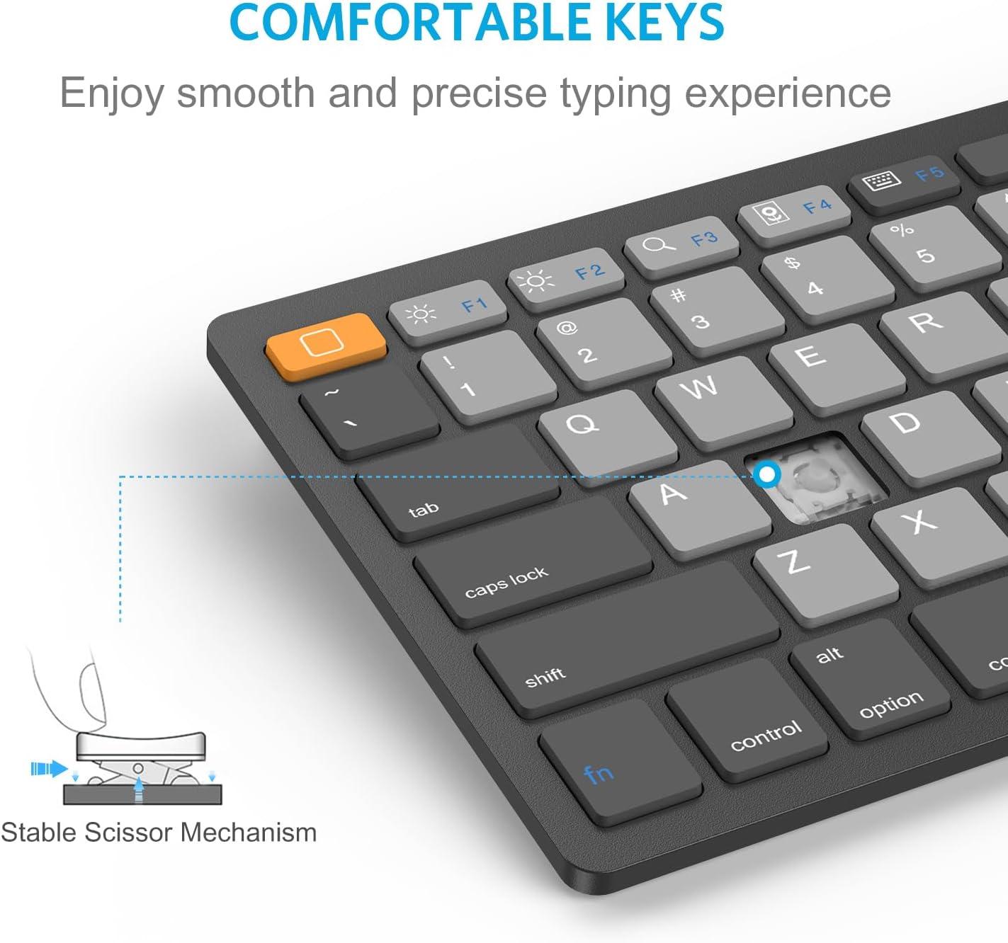 imageOMOTON Bluetooth Keyboard Compatible with iPad 10th Generation iPad 102 9th8th7th iPad Pro 1312911 inch iPad AirMini and More iOS Devices WhiteGraphite Gray