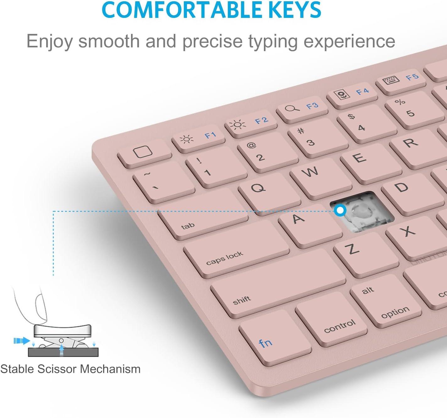imageOMOTON Bluetooth Keyboard Compatible with iPad 10th Generation iPad 102 9th8th7th iPad Pro 1312911 inch iPad AirMini and More iOS Devices WhitePink