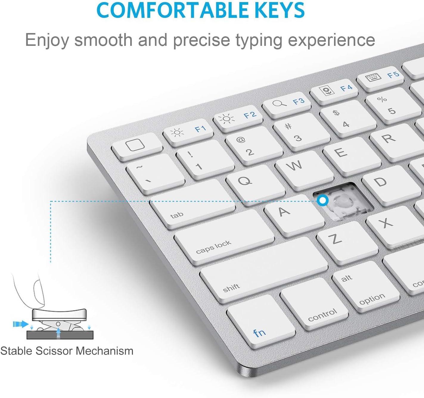 imageOMOTON Bluetooth Keyboard Compatible with iPad 10th Generation iPad 102 9th8th7th iPad Pro 1312911 inch iPad AirMini and More iOS Devices WhiteWhite