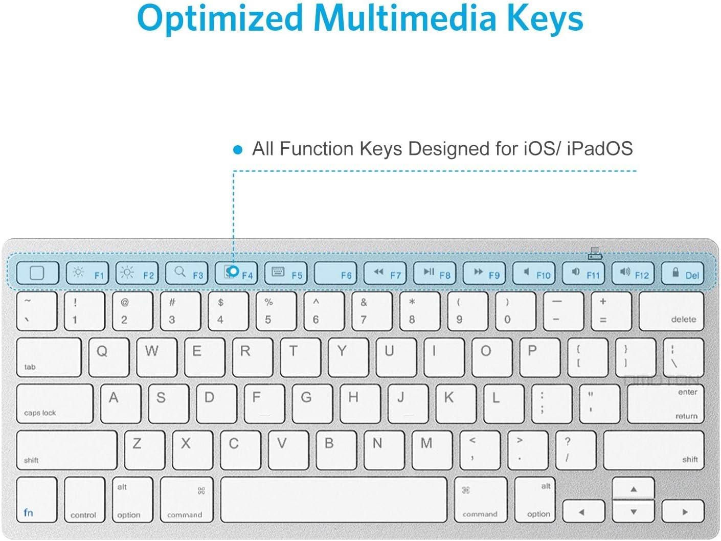 imageOMOTON Bluetooth Keyboard Compatible with iPad 10th Generation iPad 102 9th8th7th iPad Pro 1312911 inch iPad AirMini and More iOS Devices WhiteWhite
