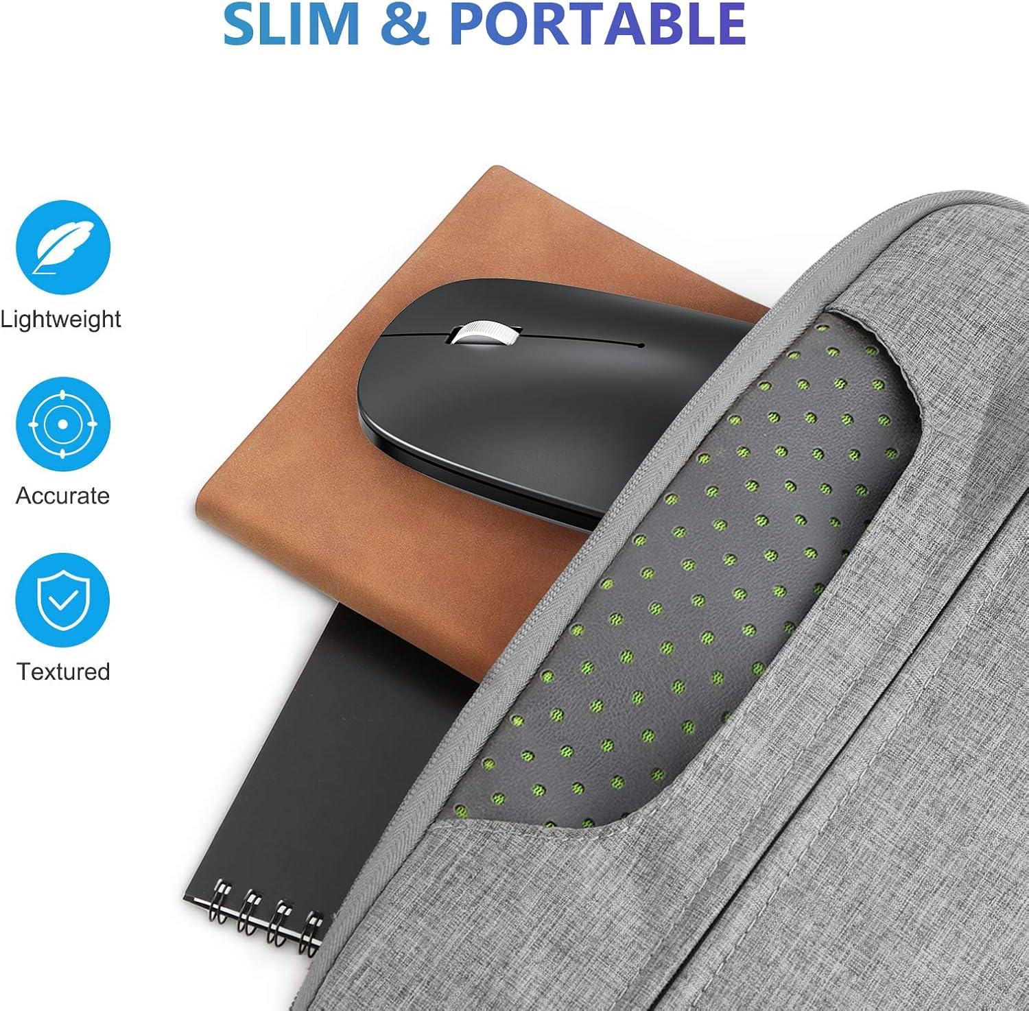 imageOMOTON Bluetooth Mouse for iPad and iPhone iPadOS 13 iOS 13 and Above UltraThin Wireless Mouse Compatible with Bluetooth Enabled Computer Laptop PC Notebook and Mac Series Matte BlackMatte Black