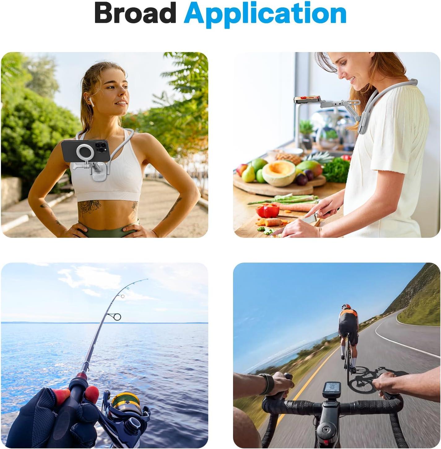 imageOMOTON Magnetic Neck Phone Holder for MagsafeAction Camera Adjustable Selfie Chest Stand Strap POVVlog Video Recording for iPhone AKASOGo Pro Ins60X5 DJI360