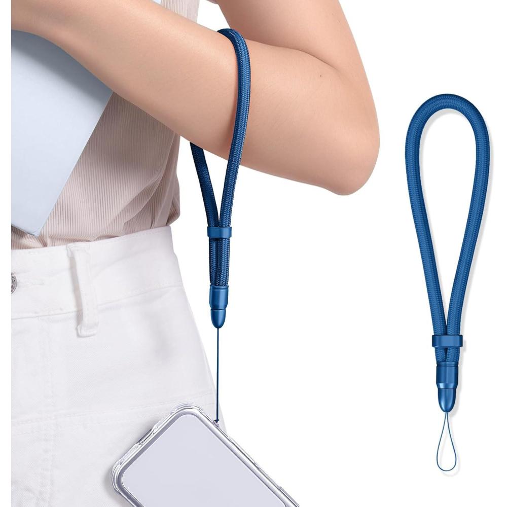 image360 Swivel Phone Lanyard ampamp Wrist Strap AntiDrop Adjustable with Fishing Line Core and AllMetal LockBlue