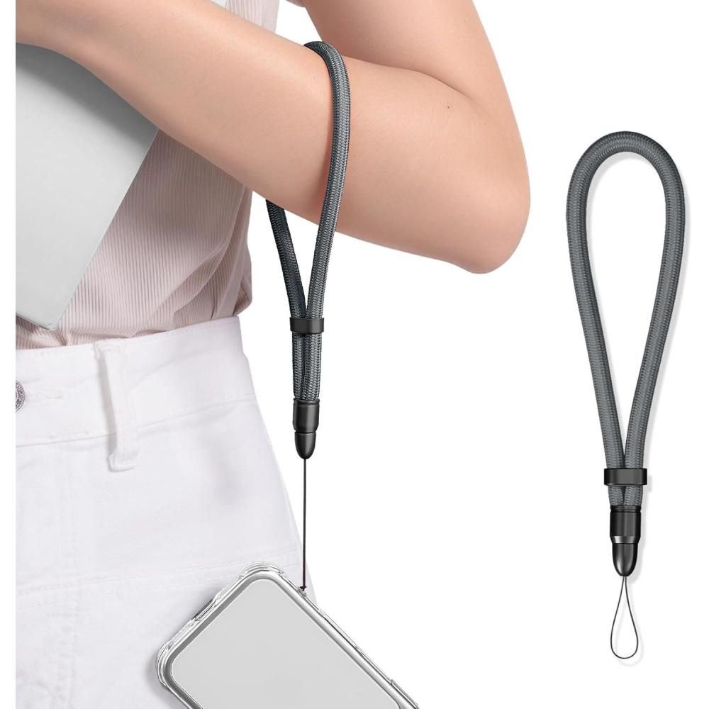 image360 Swivel Phone Lanyard ampamp Wrist Strap AntiDrop Adjustable with Fishing Line Core and AllMetal LockGray
