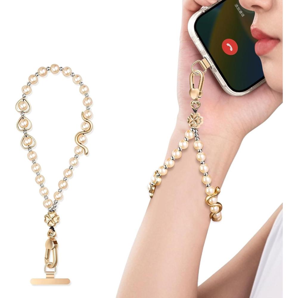 imageDetachable Anti Theft Strap  HandsFree iPhone Wrist Strap for Women  Phone Chain WristletChampagne Gold