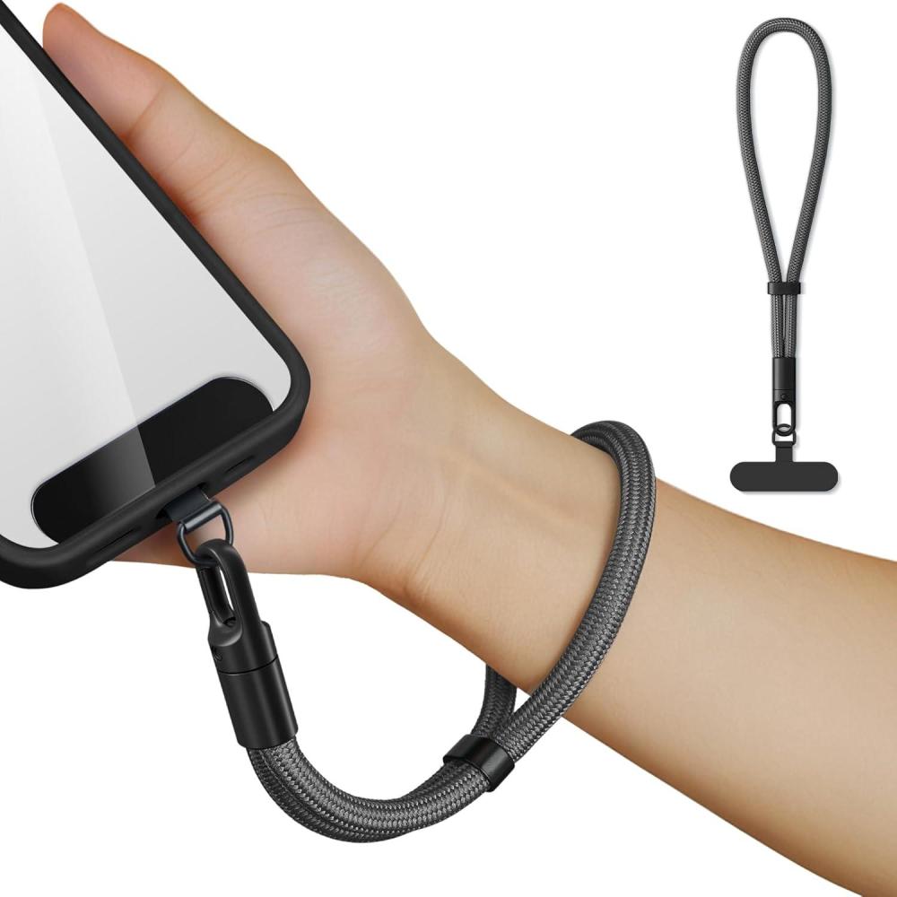 imageHand Wrist Strap LanyardUniversal Cell Phone Multifuctional Patch Lanyards for Women and Men BlackGray