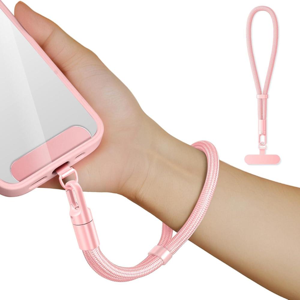 imageHand Wrist Strap LanyardUniversal Cell Phone Multifuctional Patch Lanyards for Women and Men BlackPink