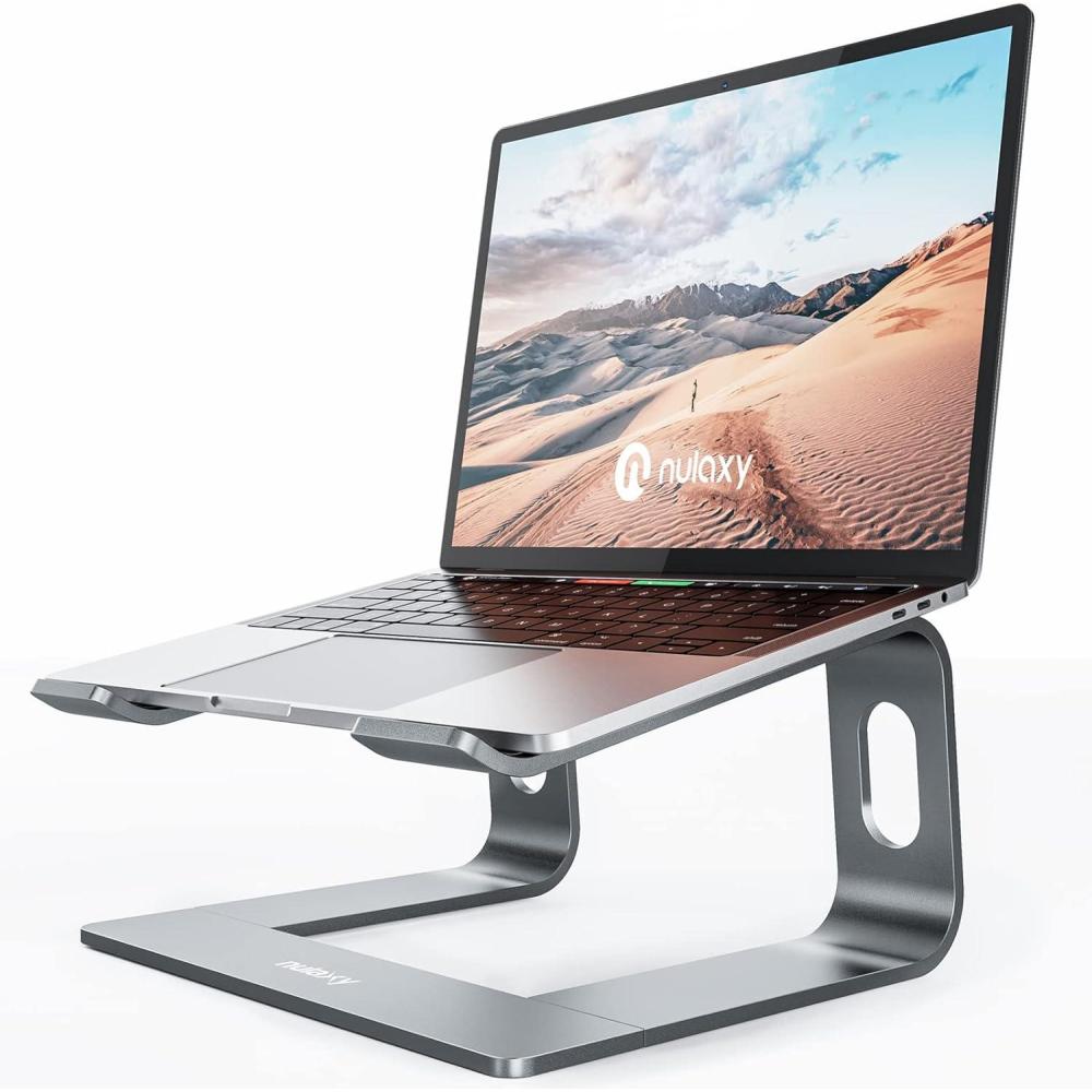 imageNulaxy Fully Aluminum Detachable Laptop Stand Ergonomic Ventilated Cooling Laptop Holder Computer Riser for Desk AntiSlip Design Notebook Stand Compatible with All 1016quot MacBookDell XPSHPLenovoAGrey
