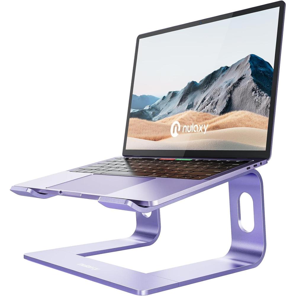 imageNulaxy Fully Aluminum Detachable Laptop Stand Ergonomic Ventilated Cooling Laptop Holder Computer Riser for Desk AntiSlip Design Notebook Stand Compatible with All 1016quot MacBookDell XPSHPLenovoEPurple