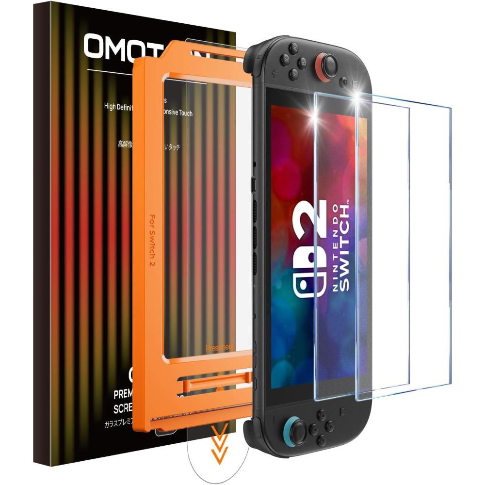 imageOMOTON 2 Pack Screen Protector for Switch LiteTempered Glass Case Friendly Anti Scratch BubbleSwitch 2 Matte  79 Inch