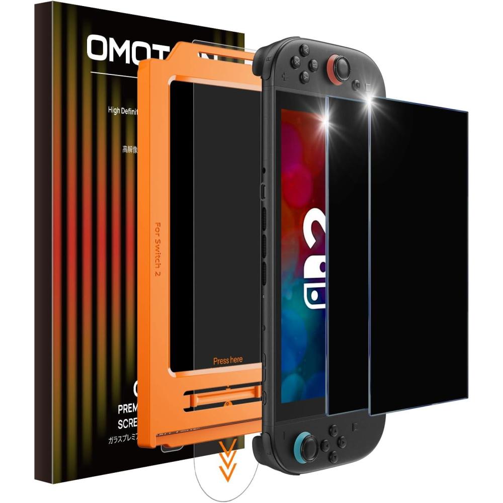 imageOMOTON 2 Pack Screen Protector for Switch LiteTempered Glass Case Friendly Anti Scratch BubbleSwitch 2 Privacy  79 Inch