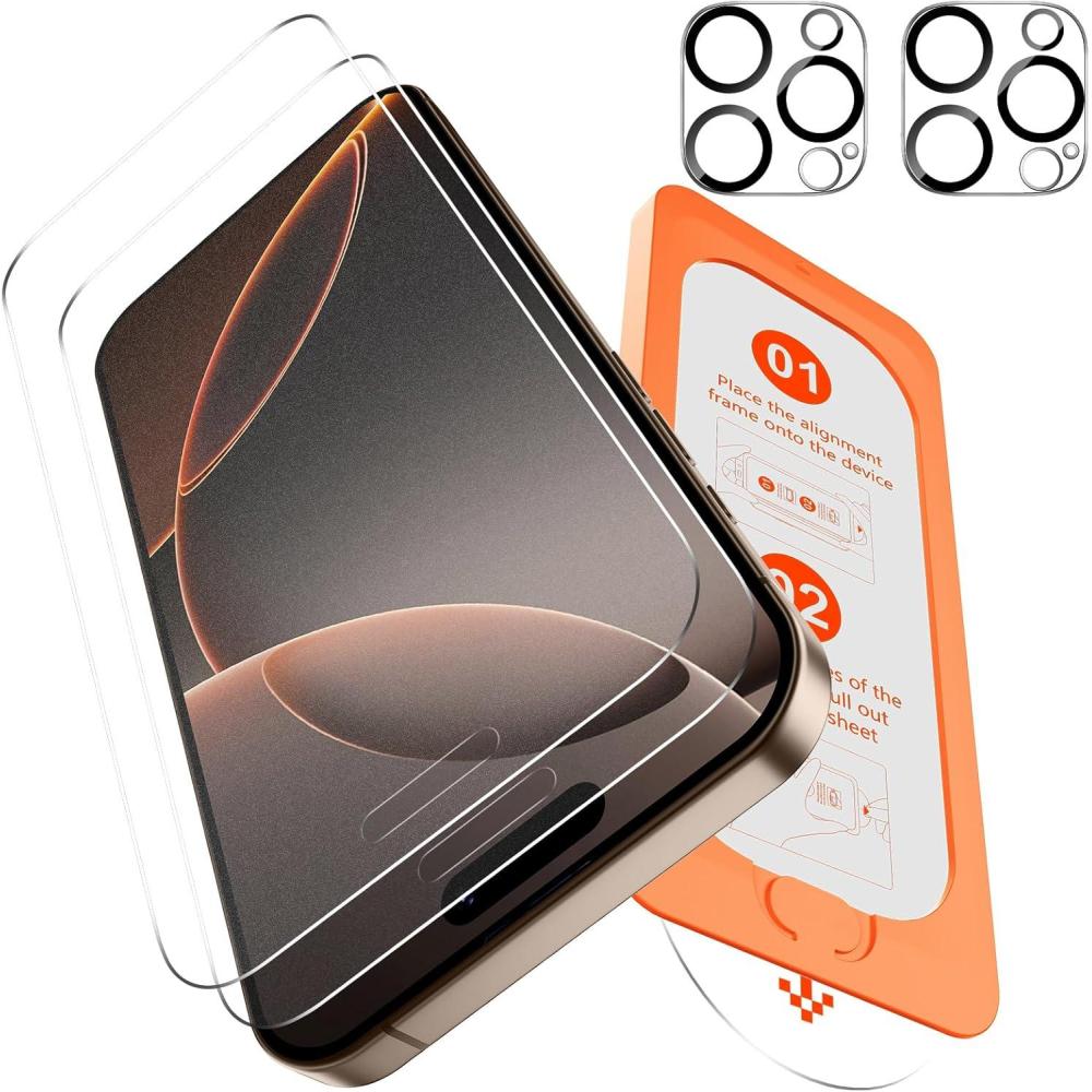 imageOMOTON 22 Pack Matte Glass Screen Protector for iPhone 16 Pro Autoalignment autodust removal AntiGlare ampamp AntiFingerprint Case Friendly Tempered Glass Film Bubble Free Smooth as Silkiphone 16 pro 63 inch