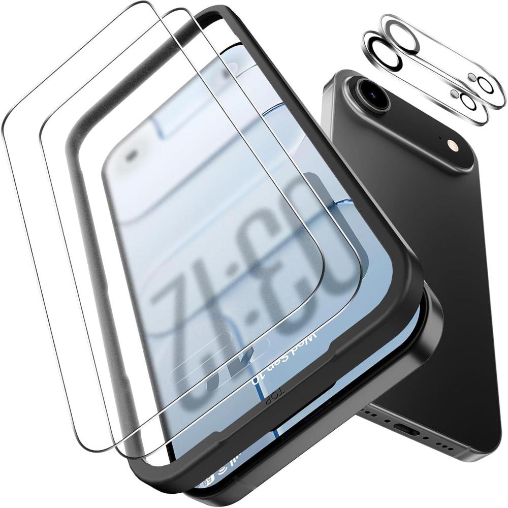 imageOMOTON 22 Pack Matte Screen Protector for iPhone 17 Pro 63 Inch 2025 Matte Layer Film with Camera Lens Protector Tempered Glass with Easy Installation Tool Antiglare Smooth Touch Feel as SilkiPhone Air