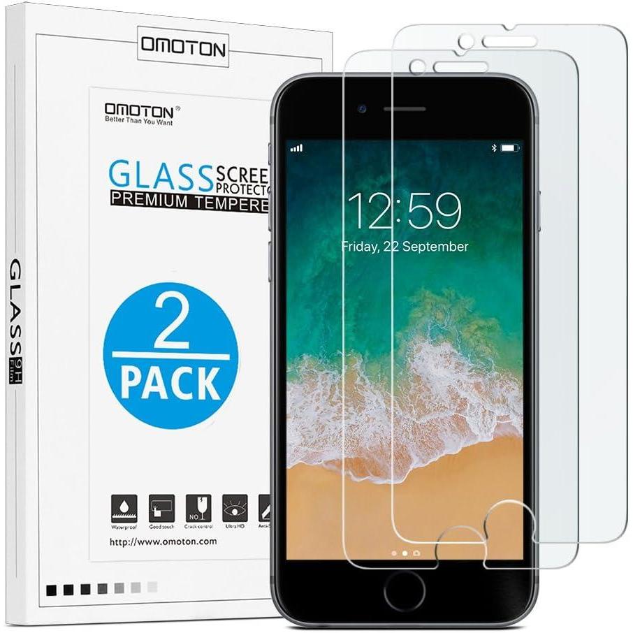 imageOMOTON 9H Hardness HD Tempered Glass Screen Protector for Apple iPhone 8 Plus  iPhone 7 Plus 2 Pack