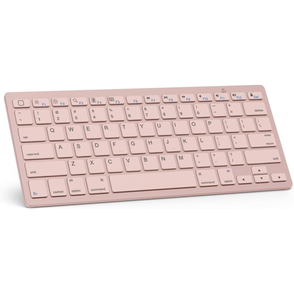 imageOMOTON Bluetooth Keyboard Compatible with iPad 10th Generation iPad 102 9th8th7th iPad Pro 1312911 inch iPad AirMini and More iOS Devices WhitePink