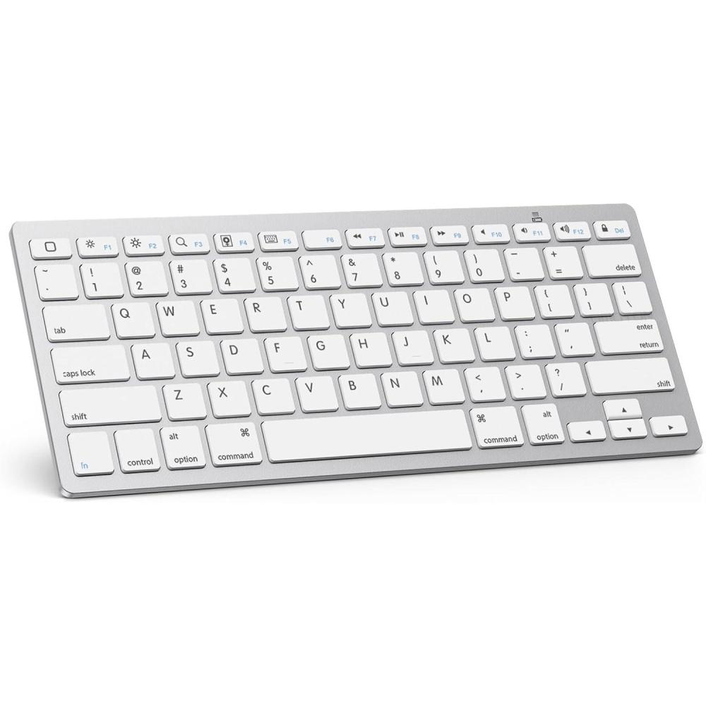 imageOMOTON Bluetooth Keyboard Compatible with iPad 10th Generation iPad 102 9th8th7th iPad Pro 1312911 inch iPad AirMini and More iOS Devices WhiteWhite