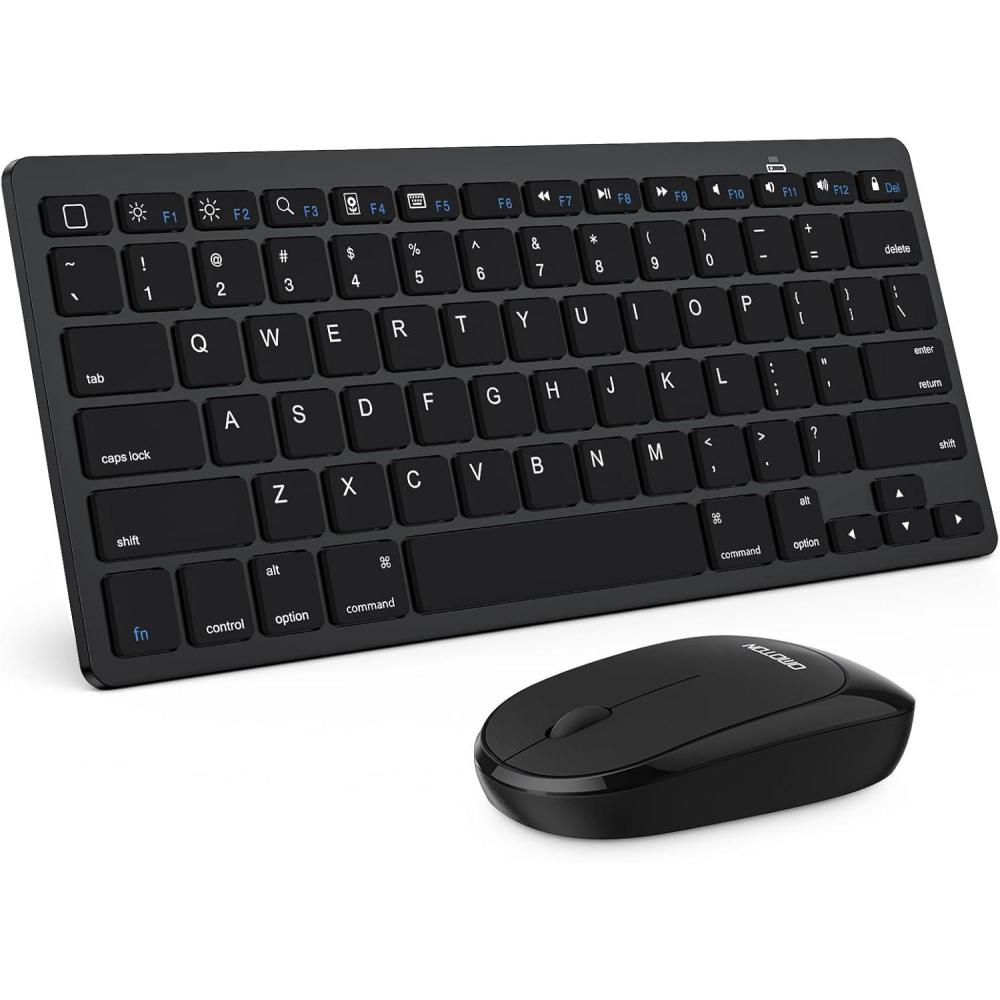 imageOMOTON Bluetooth Keyboard ampamp Mouse Combo Wireless Set for iPad Pro 1311 2024129 10th9th8th7th Gen Air 654 and Other Bluetooth Enabled Devices BlackBlack