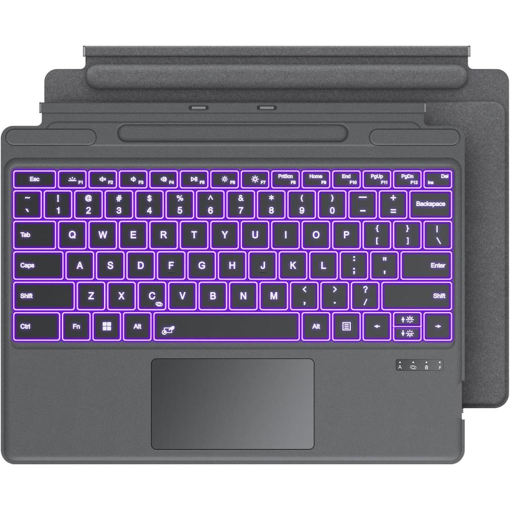 imageOMOTON Keyboard for Surface Pro 111098X 13 inch Bluetooth Type Cover for Surface Pro 7Color Backlit UltraSlim Wireless Keyboard with Touchpad ampamp Pencil Holder Builtin Rechargeable Battery