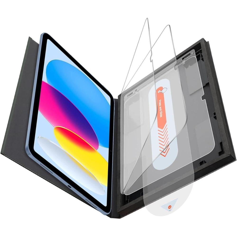 imageOMOTON Screen Protector for iPad A16 11th Generation 11 inch 10th Generation 109 inch 20252022 Tempered Glass with Easy Installation Tray Case Friendly Apple Pencil Compatible 2 Pack