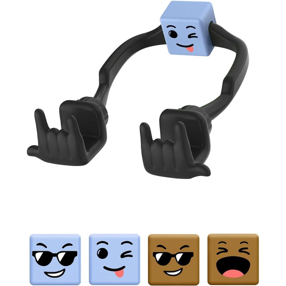 imageStocking Stuffers for Teen Boys Girls Gifts Cell Phone Stand Upgrade Adjustable Rock on Lazy Phone Stand for Desk Cool Funny Gadget Gifts for Christmas Adult Men Women Wife 1Pack BlueBlackBlueBrown