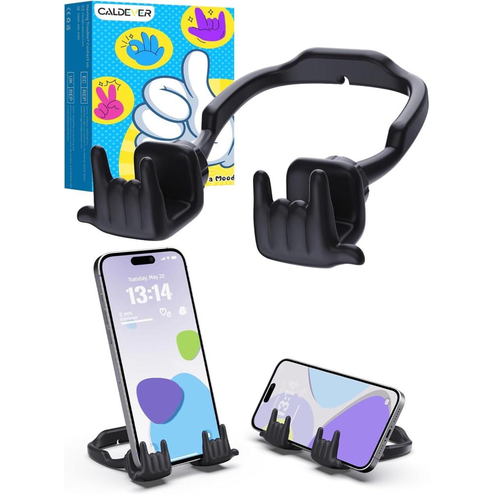 imageStocking Stuffers for Teen Boys Girls Gifts Cell Phone Stand Upgrade Adjustable Rock on Lazy Phone Stand for Desk Cool Funny Gadget Gifts for Christmas Adult Men Women Wife 1Pack BlueBlack