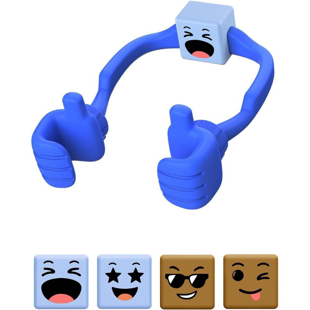 imageStocking Stuffers for Teens Boys Girls Cell Phone Stand Upgrade Adjustable Thumbs Up Lazy Phone Holder for Desk Fun Birthday Gifts for Grandma Adults Husband from Wife Sky Blue 1BlueBlueBrown