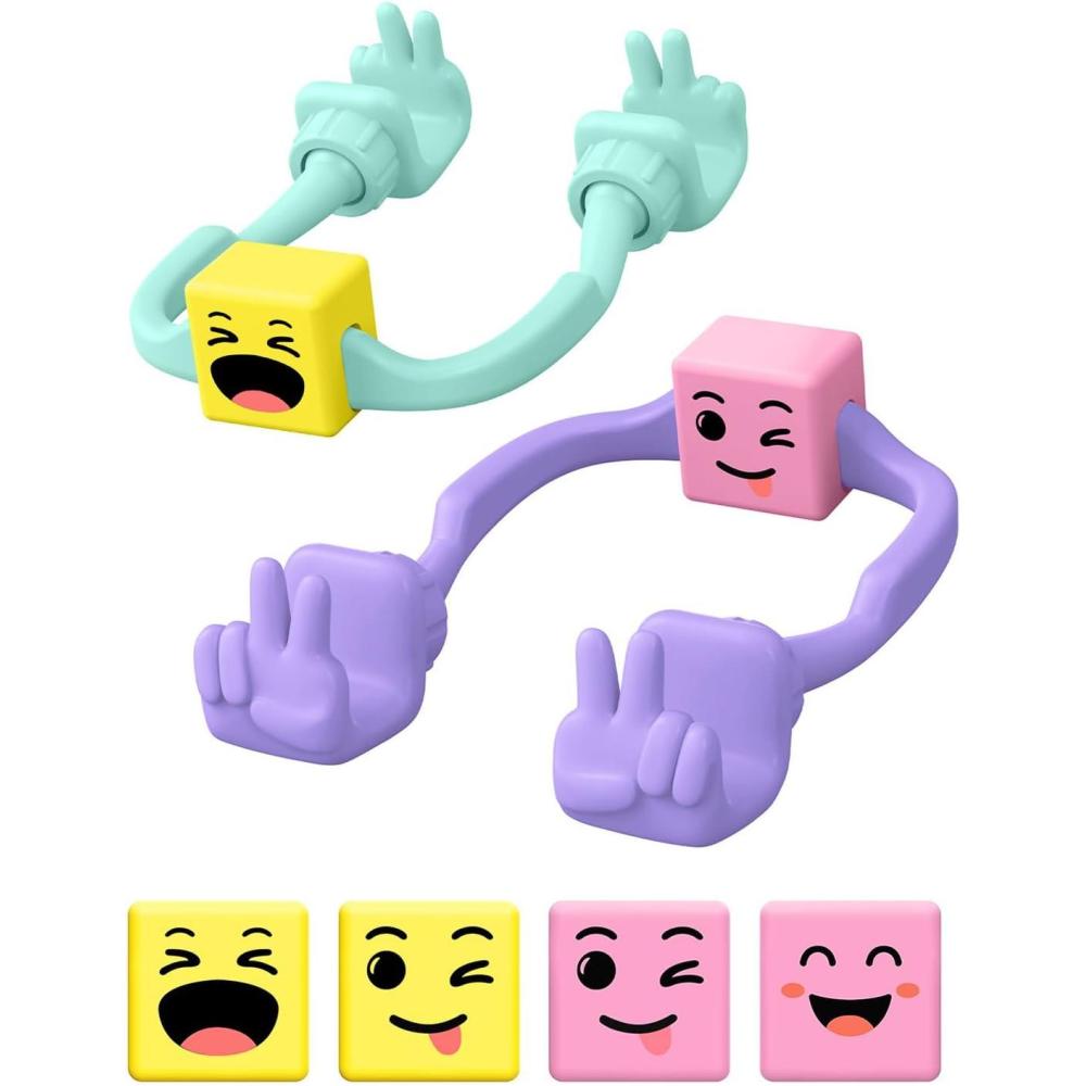 imageStocking Stuffers for Teens Boys Girls Kids Cell Phone Stand 2 Pack Upgrade Adjustable Peace Sign Thumbs Lazy Phone Holder for Desk Cool Gadgets Birthday Gifts for Women Men Adults BlackampampBluePurpleGreenYellowPink