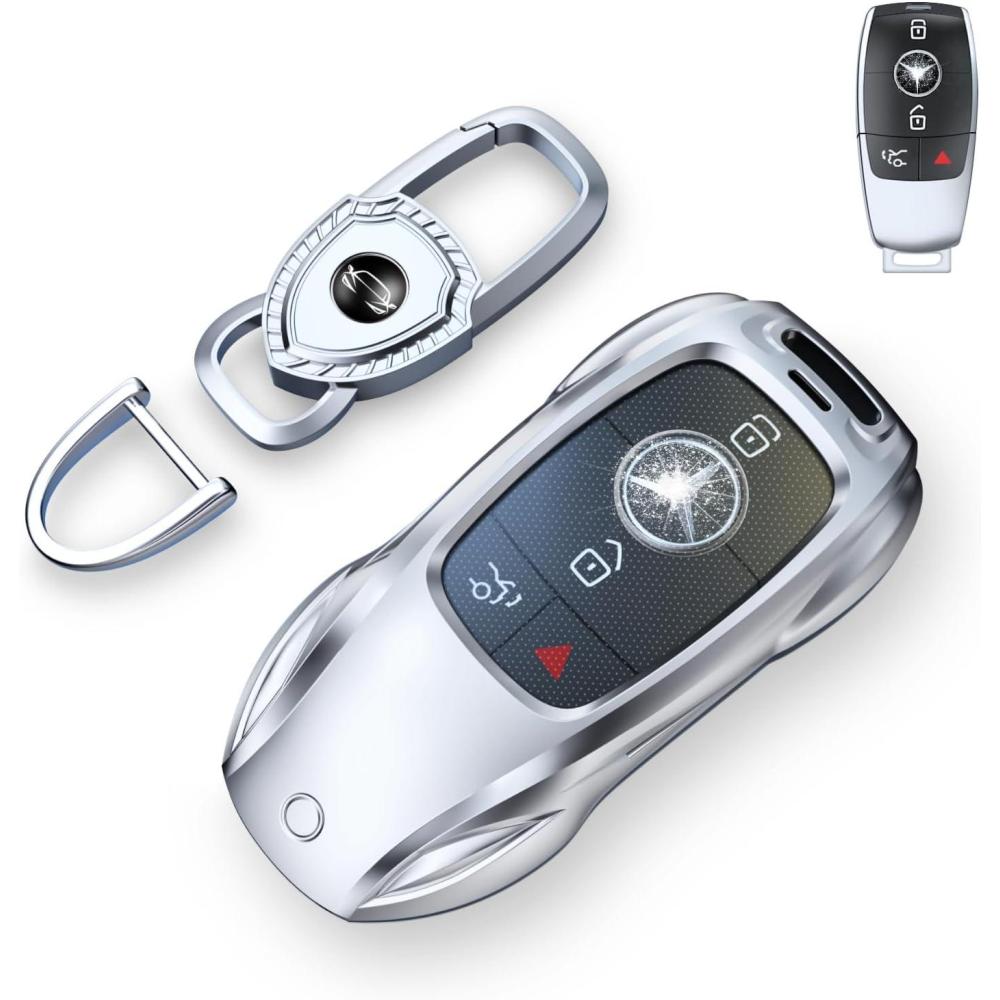 imagefor Benz CLS CLA CLK AMG CLK GLC GLE GLS SLK ML SL SLK A B C E R S G Smart Remote Key Case Shell Classic Blackfor BenzBFashion SilverFor BenzA