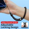 360° Swivel Phone Lanyard & Wrist Strap: Anti-Drop, Adjustable with Fishing Line Core and All-Metal Lock(Black)