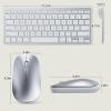 Bluetooth Keyboard and Mouse Compatible with Mac, OMOTON Ultra-Slim Wireless Keyboard and Mouse Combo Compatiblei with MacOS, MacBook Pro/Air, iMac, Mac mini, Laptop and PC (Silver)(Silver)