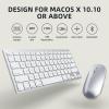 Bluetooth Keyboard and Mouse Compatible with Mac, OMOTON Ultra-Slim Wireless Keyboard and Mouse Combo Compatiblei with MacOS, MacBook Pro/Air, iMac, Mac mini, Laptop and PC (Silver)(Silver)