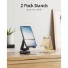 Nulaxy 2 Pack Dual Folding Cell Phone Stand, Fully Adjustable Foldable Desktop Phone Holder Cradle Dock Compatible with iPhone 17 16 15 14 13 12 11 Pro Max Xs Xr X 8, All Phones, Black & Silver(F-Black & Gold)