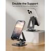 Nulaxy 2-Pack 360 Rotating Phone Stand, Fully Adjustable Foldable Phone Holder, Aluminum Desktop Cradle with Anti-Slip Base, Office Accessories Dock for All Phones with Thick Case, Black(A-Black)