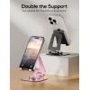 Nulaxy 2-Pack 360 Rotating Phone Stand, Fully Adjustable Foldable Phone Holder, Aluminum Desktop Cradle with Anti-Slip Base, Office Accessories Dock for All Phones with Thick Case, Black(Black & Rose Gold)