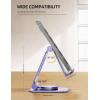 Nulaxy 360 Rotating Cell Phone Stand, Fully Adjustable Foldable Desktop Phone Holder Cradle Dock, Thick Case Friendly, Compatible with All Phones, Nintendo Switch, Black(Purple)