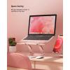 Nulaxy Fully Adjustable Laptop Stand for Desk, Dual Foldable Aluminum Computer Riser with Heat-Vent, Ergonomic Notebook Holder Portable Office Accessories Compatible with All 10-17″ Laptops, Silver(Pink)