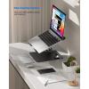 Nulaxy Fully Adjustable Laptop Stand for Desk, Dual Foldable Aluminum Computer Riser with Heat-Vent, Ergonomic Notebook Holder Portable Office Accessories Compatible with All 10-17″ Laptops, Silver(Black)