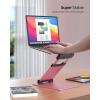 Nulaxy Height Adjustable Laptop Stand for Desk, Dual Foldable Aluminum Computer Riser, Pull Out Design Ergonomic Sit to Notebook Holder Convertor, Compatible with All 10-17″ Laptops, Tablets, Gray(D-Rose Gold)