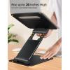 Nulaxy Height Adjustable Laptop Stand for Desk, Dual Foldable Aluminum Computer Riser, Pull Out Design Ergonomic Sit to Notebook Holder Convertor, Compatible with All 10-17″ Laptops, Tablets, Gray(B-Black)