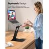 Nulaxy Height Adjustable Laptop Stand for Desk, Dual Foldable Aluminum Computer Riser, Pull Out Design Ergonomic Sit to Notebook Holder Convertor, Compatible with All 10-17″ Laptops, Tablets, Gray(B-Black)