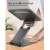 Nulaxy Height Adjustable Laptop Stand for Desk, Dual Foldable Aluminum Computer Riser, Pull Out Design Ergonomic Sit to Notebook Holder Convertor, Compatible with All 10-17″ Laptops, Tablets, Gray(A-Gray)