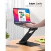 Nulaxy Height Adjustable Laptop Stand for Desk, Dual Foldable Aluminum Computer Riser, Pull Out Design Ergonomic Sit to Notebook Holder Convertor, Compatible with All 10-17″ Laptops, Tablets, Gray(B-Black)