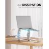 Nulaxy Laptop Stand Adjustable Height, Detachable Laptop Riser for Desk, Ergonomic Aluminum Computer Stand Holder Compatible with MacBook Air Pro, Dell XPS, HP, Lenovo More 10-16” Laptops, Silver